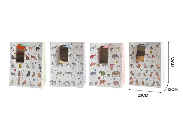 Bolsas de regalo, 26 × 32 × 12 cm, color blanco, modelo 131614
