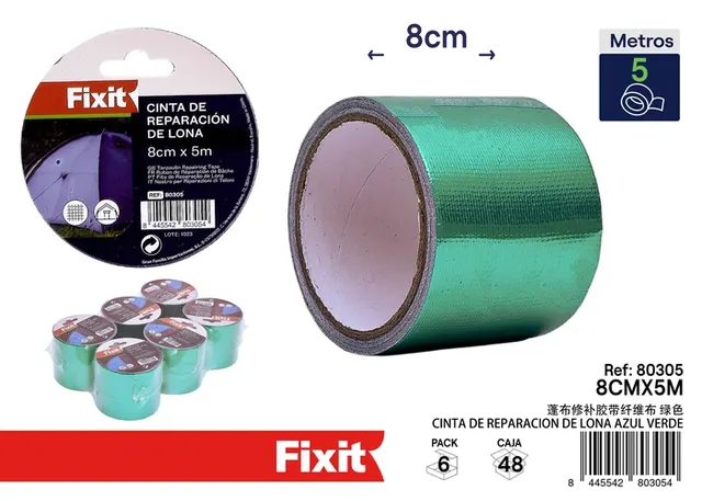 Cinta de reparación, 8 cm, 5 m, color verde, ref. SJ80305