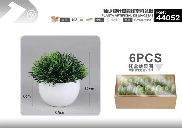 Plantas y césped decorativos, 12 cm, modelo 44052