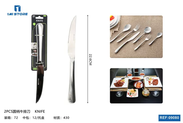 Cuchillo para carne, 22,6 cm, 2 piezas, ref. 09080