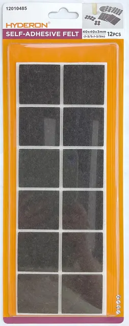 Protectores de fieltro, 40 × 40 mm, 12 piezas