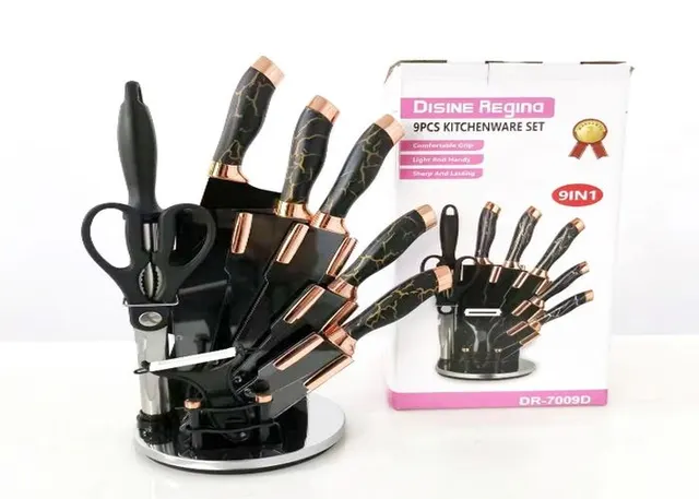 Juego de cuchillo y tenedor, 9 piezas