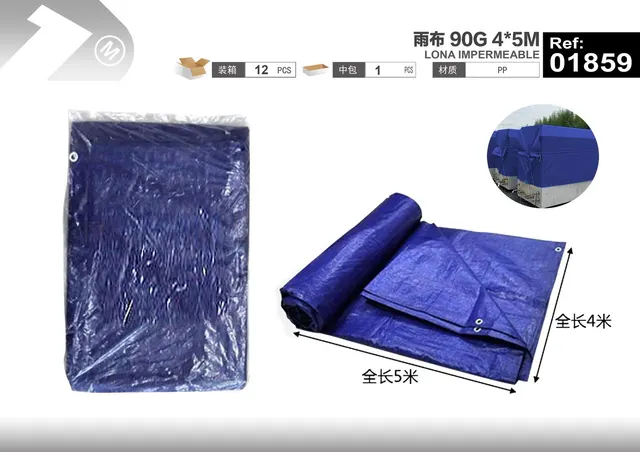 Artículos para lluvia, 4 × 5 m, 90 g, 5 m
