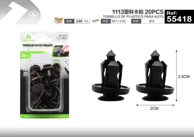 Hebillas de coche, 12 piezas, modelo 55418