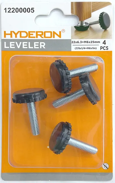 Pata ajustable, 22 × 6,3 mm, 4 piezas, modelo 12200005