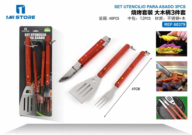 Juego de utensilios para barbacoa, 3 piezas, ref. 60379