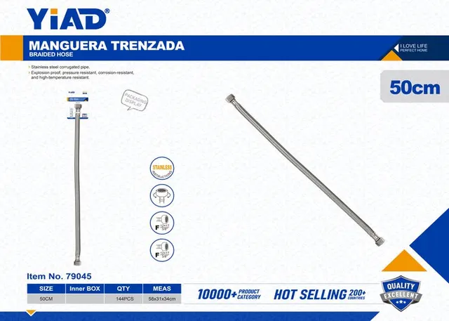 Manguera trenzada, 50 cm, modelo YD79045