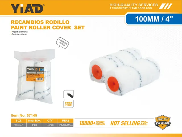 Rodillos para pintura, 5 pulgadas, 125 mm, 2 piezas, ref. 57145
