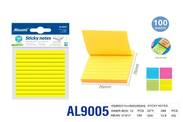 Notas adhesivas, 76 × 76 mm, modelo AL9005