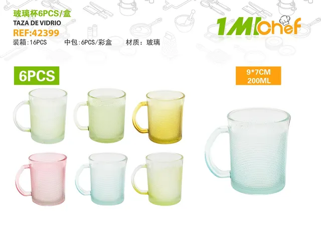 Vaso de vidrio, 6 piezas, ref. 42399