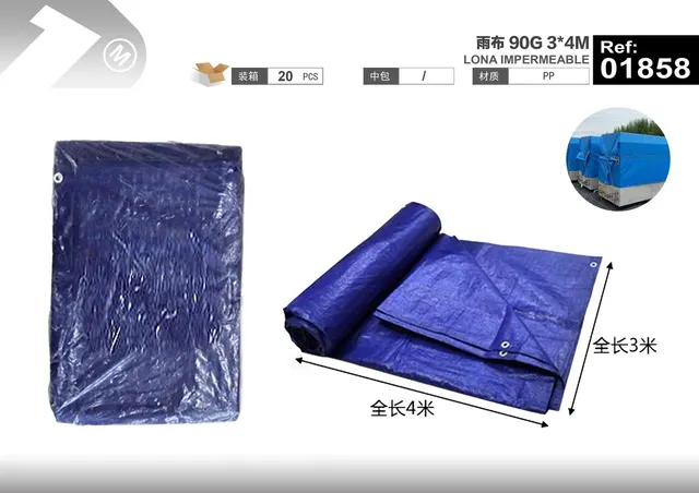 Artículos para lluvia, 3 × 4 m, 90 g, 4 m