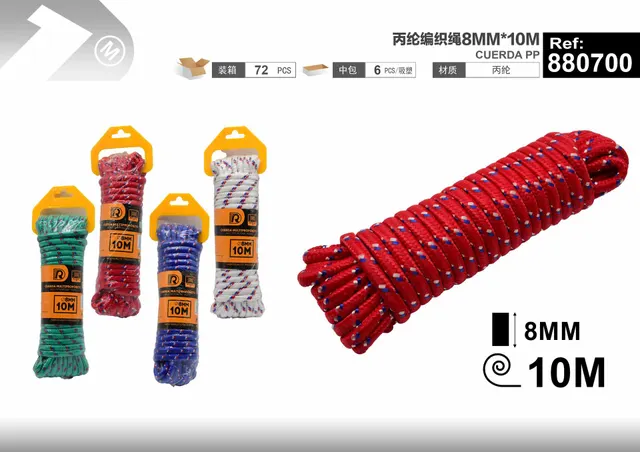 Cuerda trenzada, 8 mm, 10 m, ref. 880700