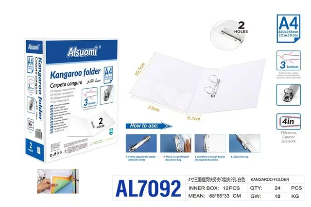 Carpeta, 4 pulgadas, color blanco