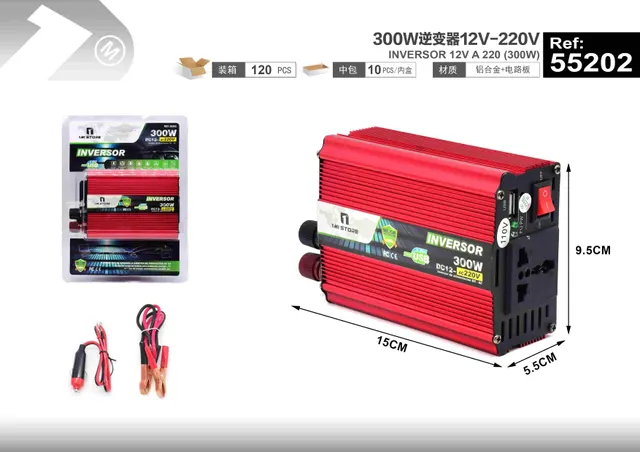 inversor, 300 W, 12 V, 220 V