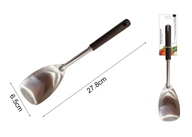 Utensilios de acero inoxidable con mango de madera, ref. 241989