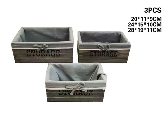 Canasta organizadora, 28 × 19 × 11 cm, 3 piezas, modelo 131271