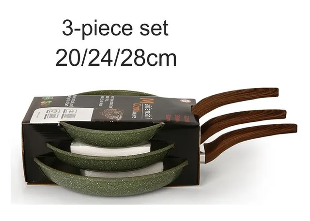 Juego de cocina, 28 cm, 3 piezas, color verde