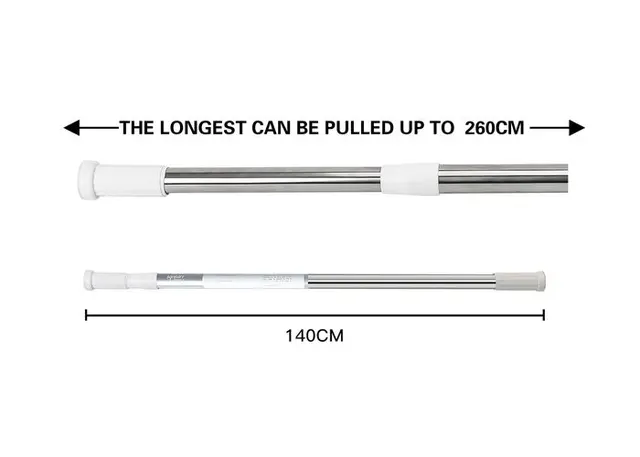 Barra para cortina de ducha, 260 cm, modelo 610428