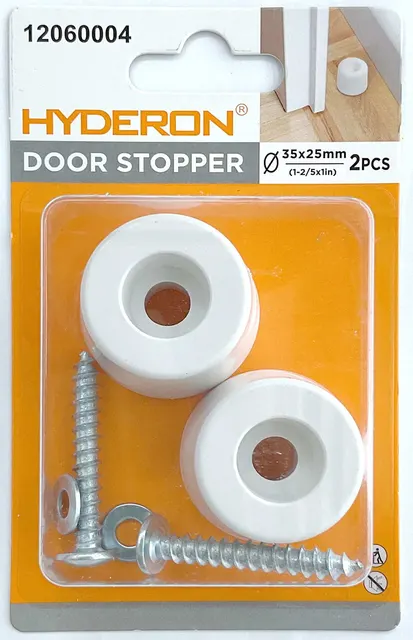 Topes para puertas, 35 × 25 mm, 2 piezas, color blanco