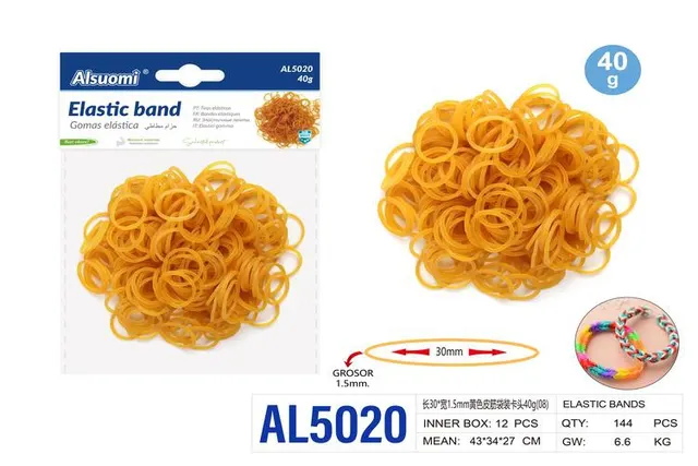 Goma, 1,5 mm, 40 g, color amarillo, modelo AL5020