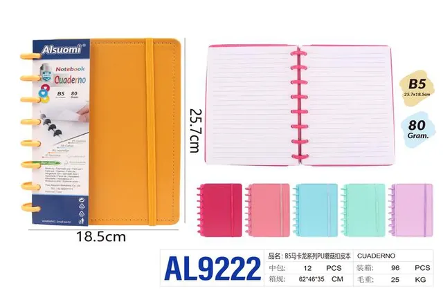 Cuaderno de bobina, modelo B5, modelo AL9222