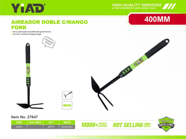 Utensilios con mango de hierro negro y verde, ref. 27647