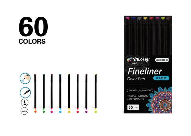 Pluma de dibujo, color negro, modelo YL231808-60