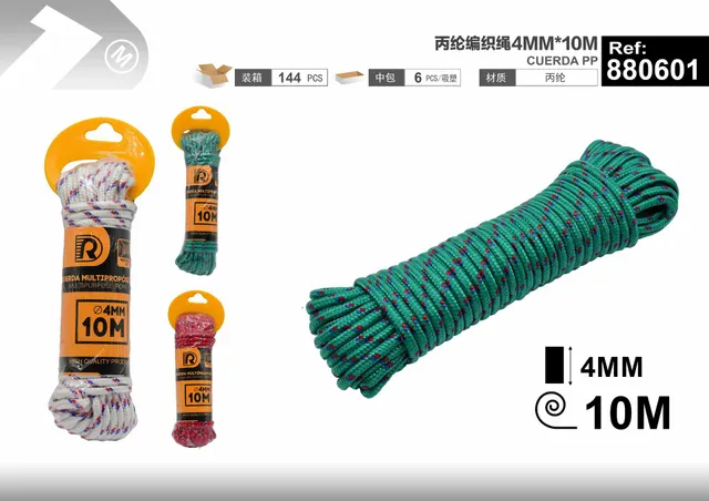 Cuerda trenzada, 4 mm, 10 m, ref. 880601