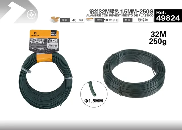 Alambre, 1,5 mm, 32 m, 250 g, color verde