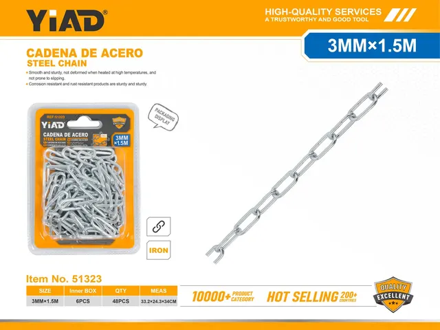 Cadenas, 3 mm, 1,5 m