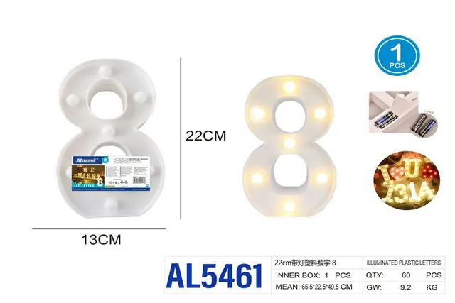 numeros de plastico, 22 cm, modelo AL5461