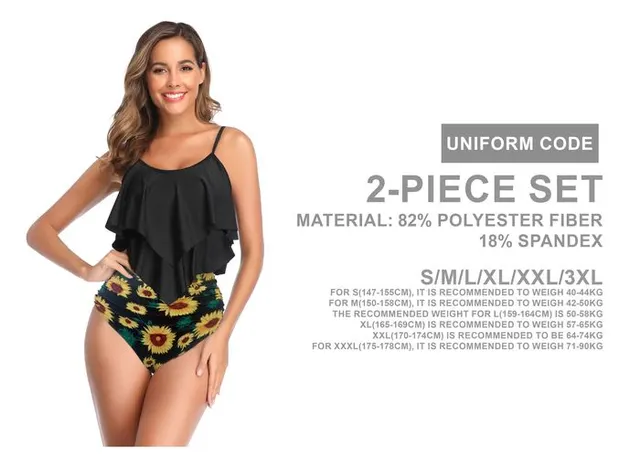 Traje de baño para mujer, color negro, modelo QY3260-2
