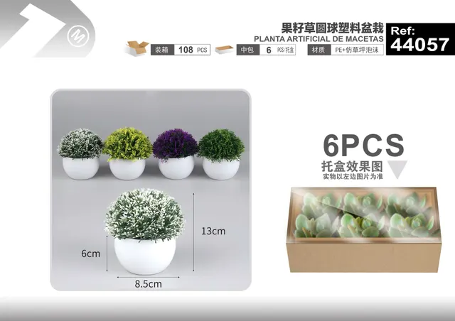 Plantas y césped decorativos, 13 cm, modelo 44057