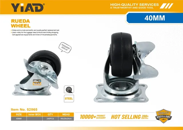 Ruedas de goma, 1,5 pulgadas, ref. 52865