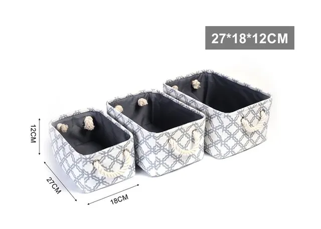 Cesta de tela para almacenamiento, 27 × 18 × 12 cm