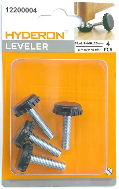 Pata ajustable, 19 × 6,3 mm, 4 piezas, modelo 12200004