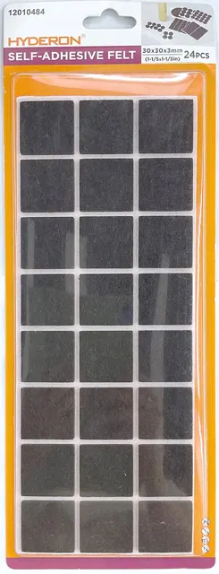 Protectores de fieltro, 30 × 30 mm, 24 piezas