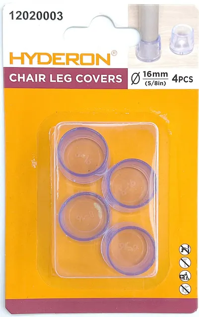 Protector para patas de mesa, 16 × 19,5 mm, 4 piezas, color transparente