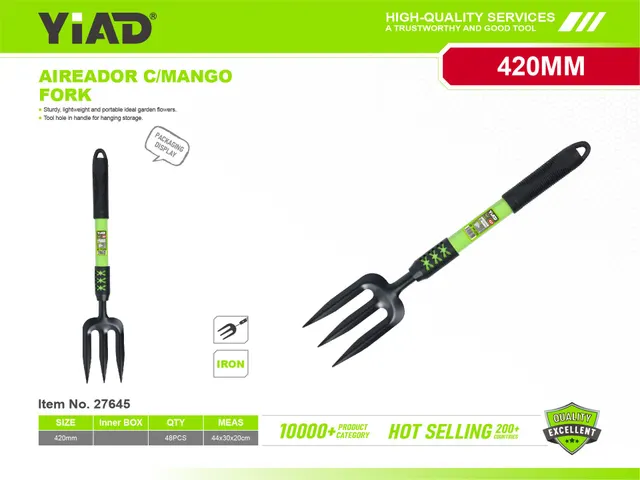 Utensilios con mango de hierro negro y verde, ref. 27645