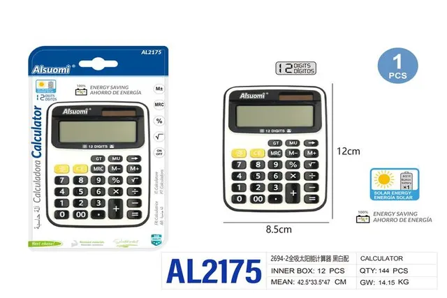 Calculadora, colores negro y blanco