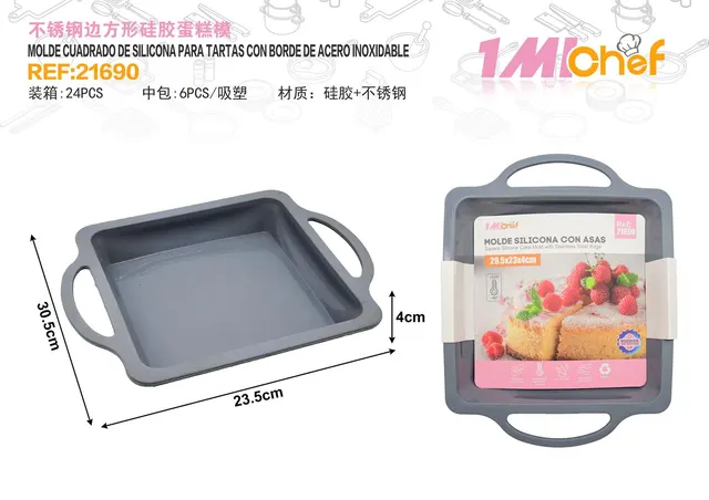 Molde de silicona para pastel, 30,5 × 23,5 × 4 cm