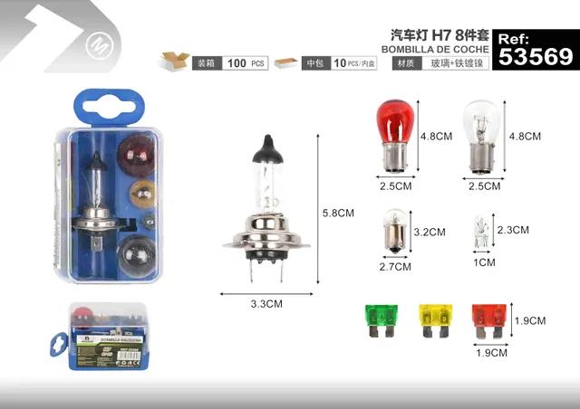 faros halógenos, modelo H7, 8 piezas