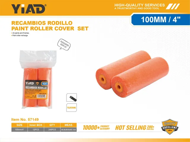 Rodillos para pintura, 4 pulgadas, 100 mm, 2 piezas, ref. 57149