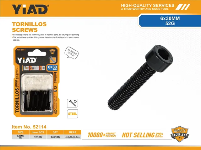 Tornillo, 6 × 30, ref. 52114