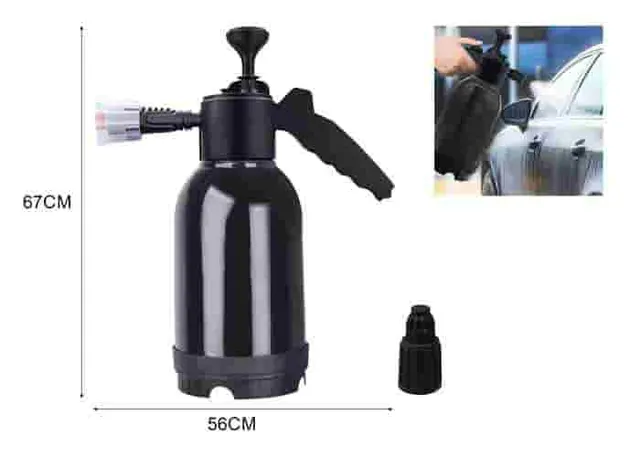 Botella pulverizadora para limpieza de coches, 2 L, color negro