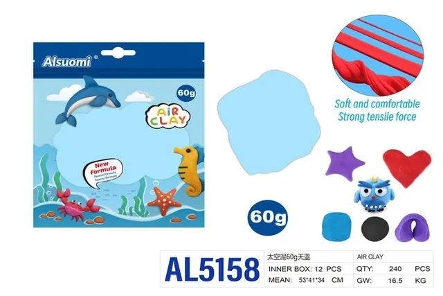 barro espacial, 60 g, color azul, modelo AL5158