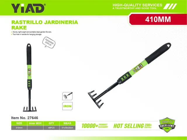 Utensilios con mango de hierro negro y verde, ref. 27646