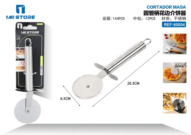 Utensilios de acero inoxidable con mango tubular redondo, ref. 60004