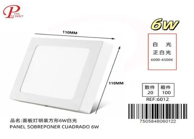 Panel de luz, 6 W, color blanco, modelo 262126