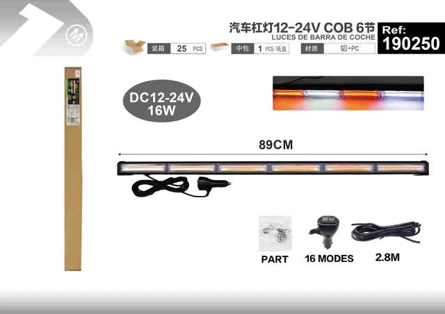 Barra de luces de parachoques, 24 V, modelo 190250